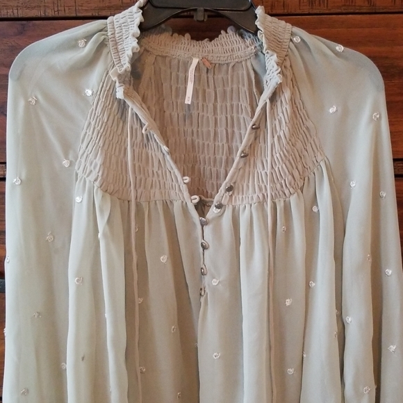 Free People Sheer Peasant Top - Picture 4 of 8